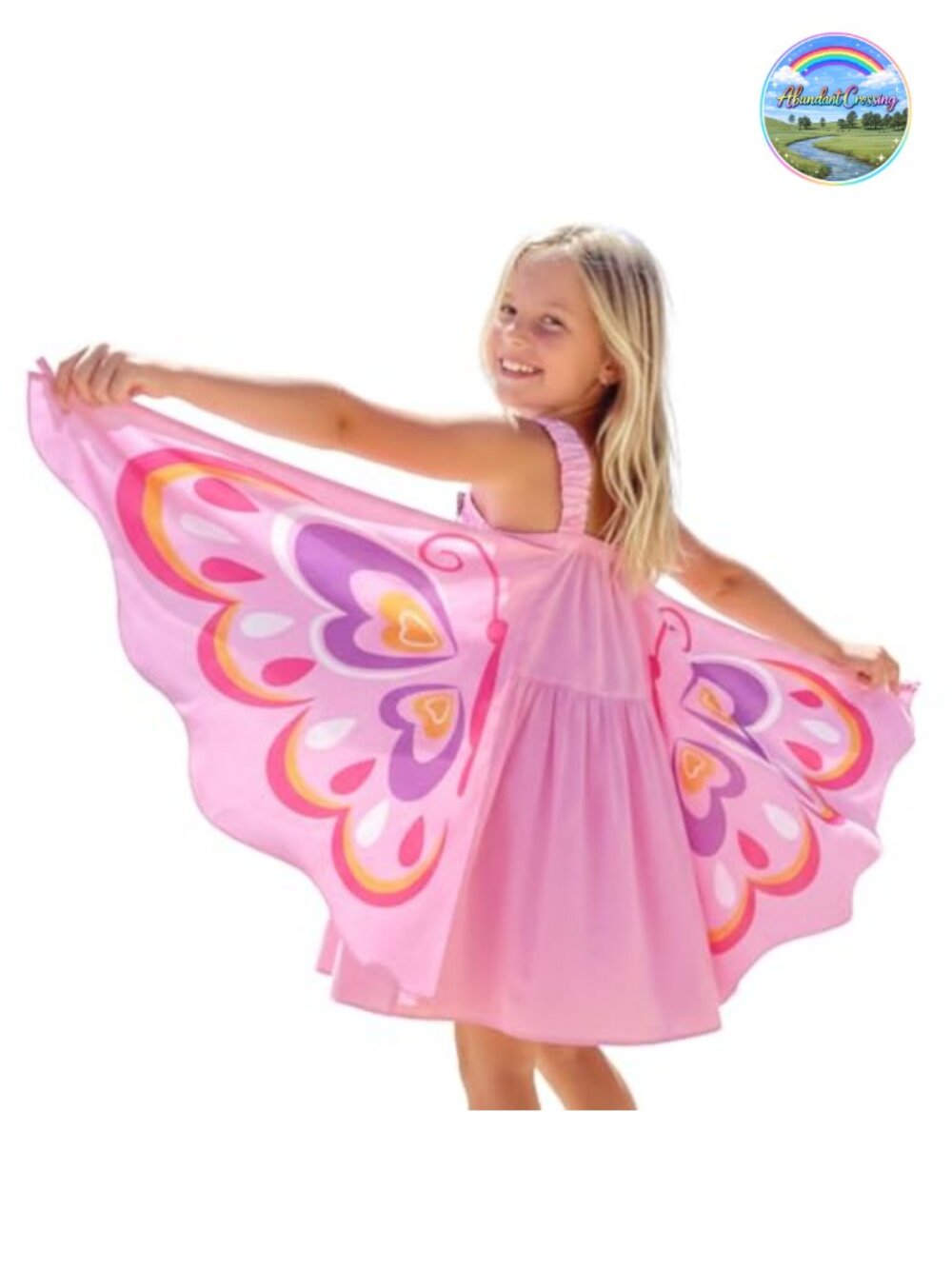Girls Wing Dress Toddler Sleeveless Butterfly Fairy Sundress Pockets Cotton